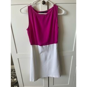 Zara Work Dress - pink & white